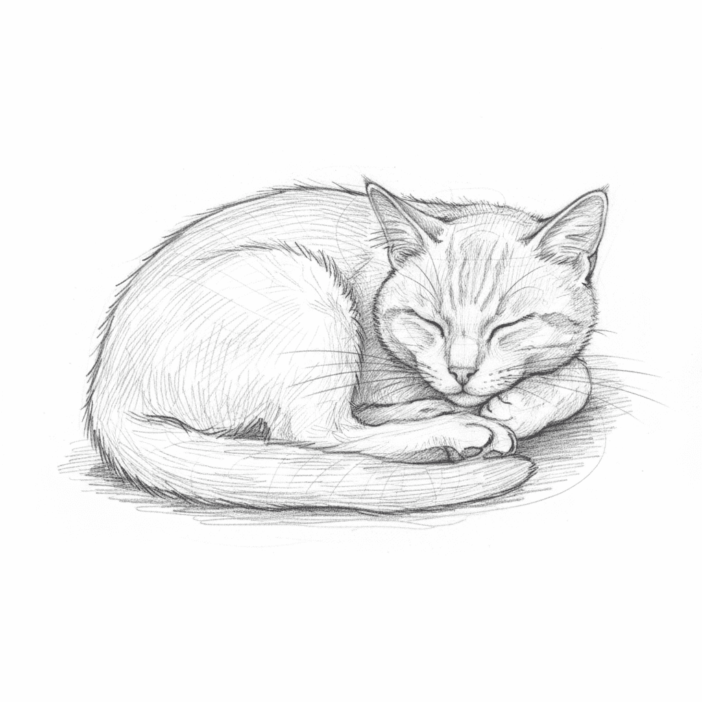 Cat (Sketch) - hard sketch drawing idea