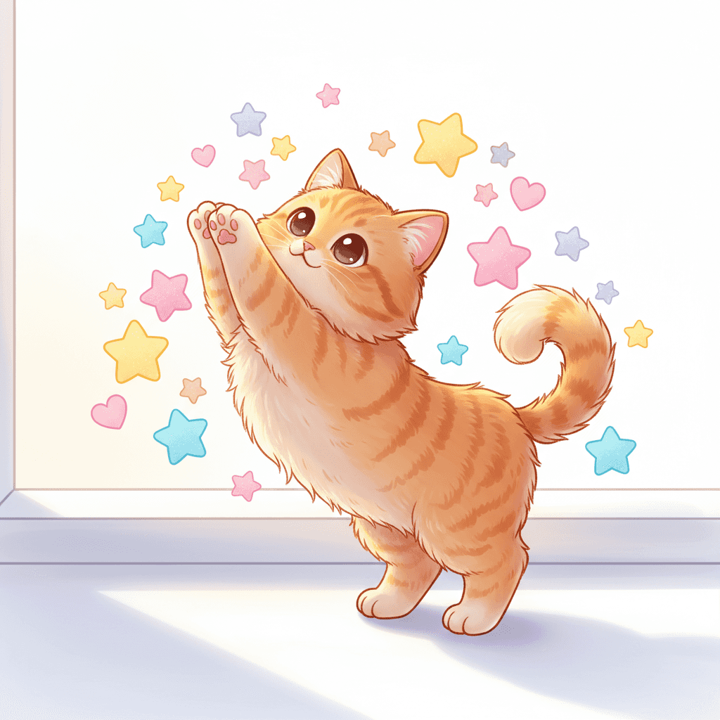 Cat Stretching on Windowsill (Anime) - hard cartoon drawing idea
