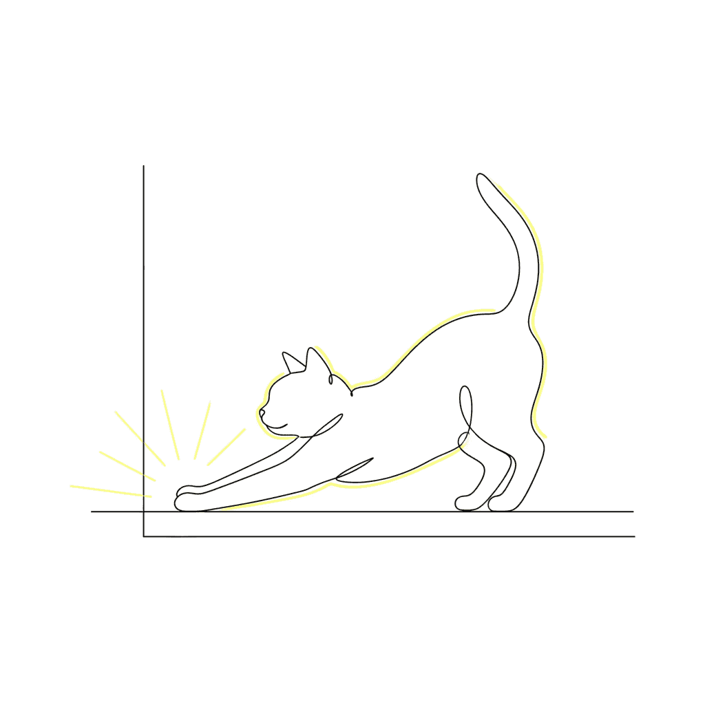 Cat Stretching on Windowsill (Minimalist) - easy minimalist drawing idea