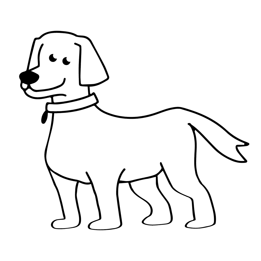 Dog - easy line-art drawing idea