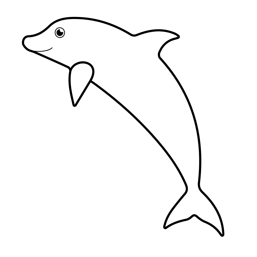 Dolphin - easy line-art drawing idea