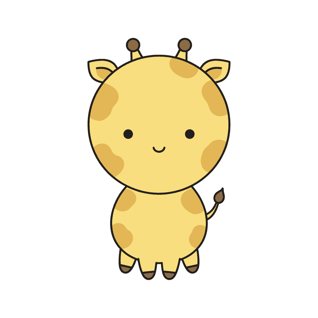 Giraffe - easy cartoon drawing idea
