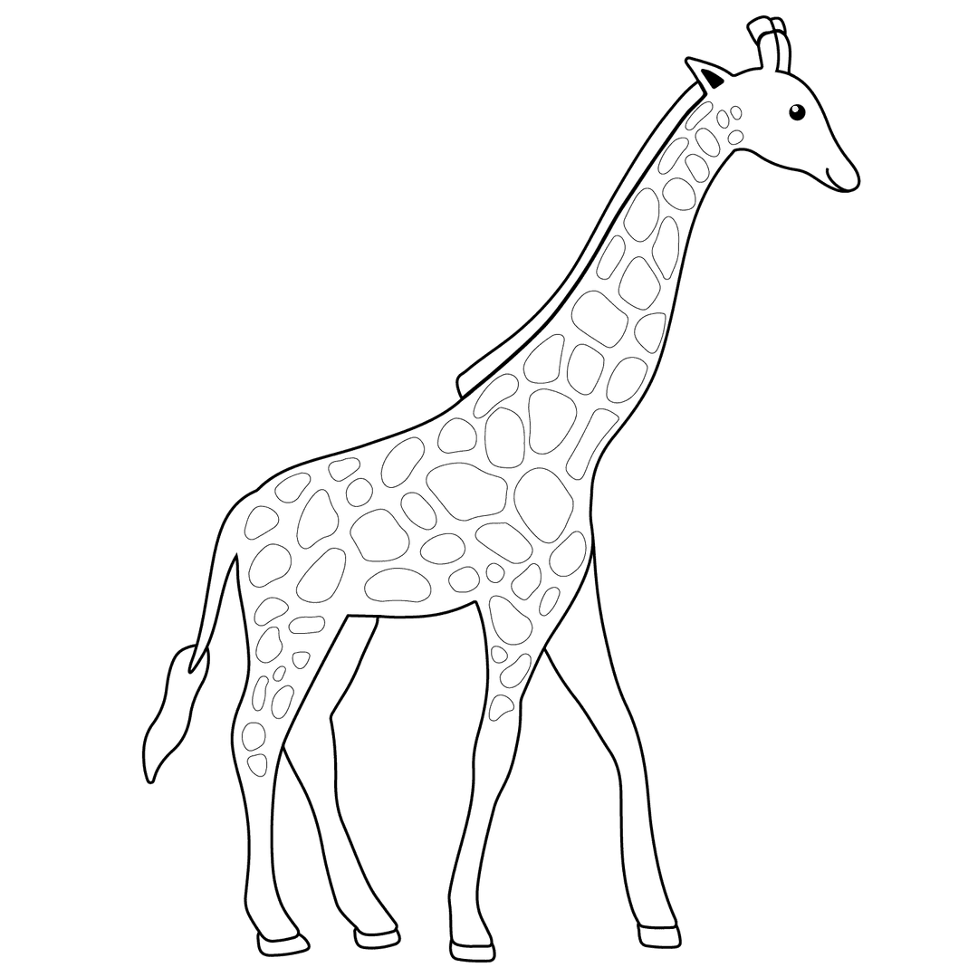 Giraffe - medium line-art drawing idea