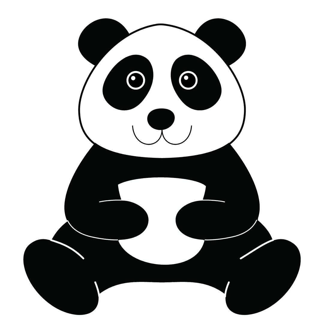 Panda - easy line-art drawing idea
