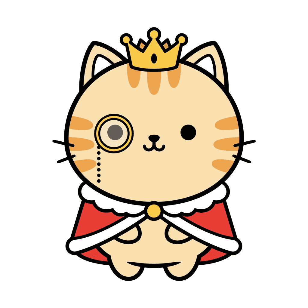 Regal Cat with Monocle (Anime) - easy cartoon drawing idea