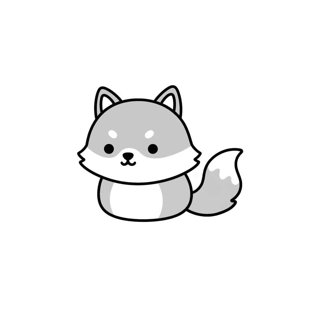 Wolf - easy cartoon drawing idea