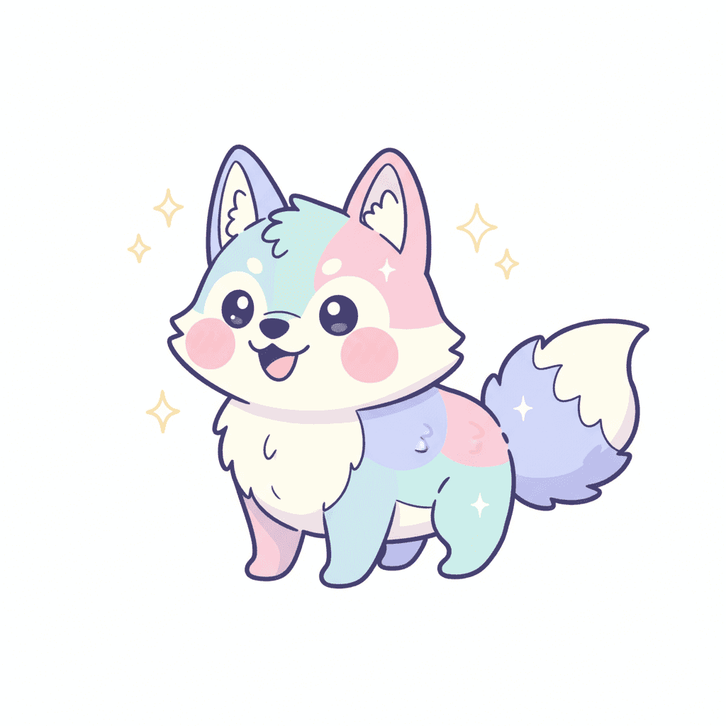 Wolf - medium cartoon drawing idea