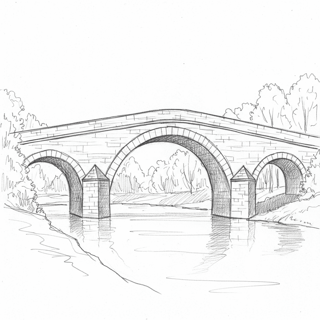 Bridge - medium sketch drawing idea