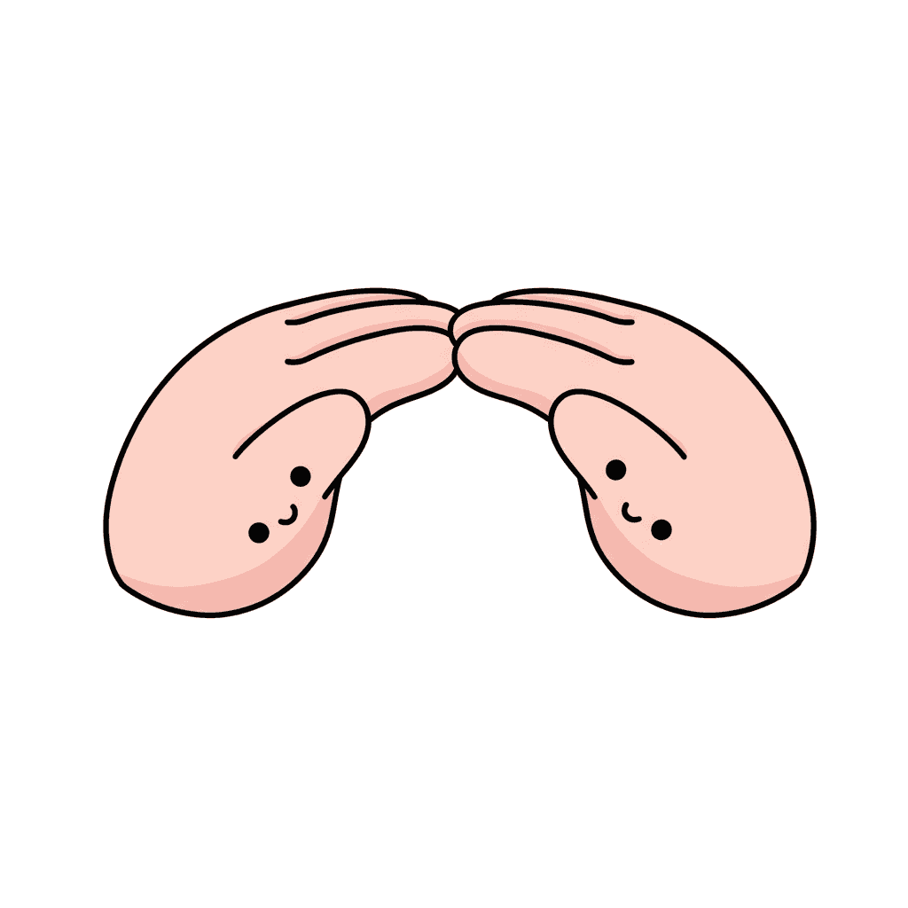 Two Hands Forming A Bridge - easy cartoon drawing idea