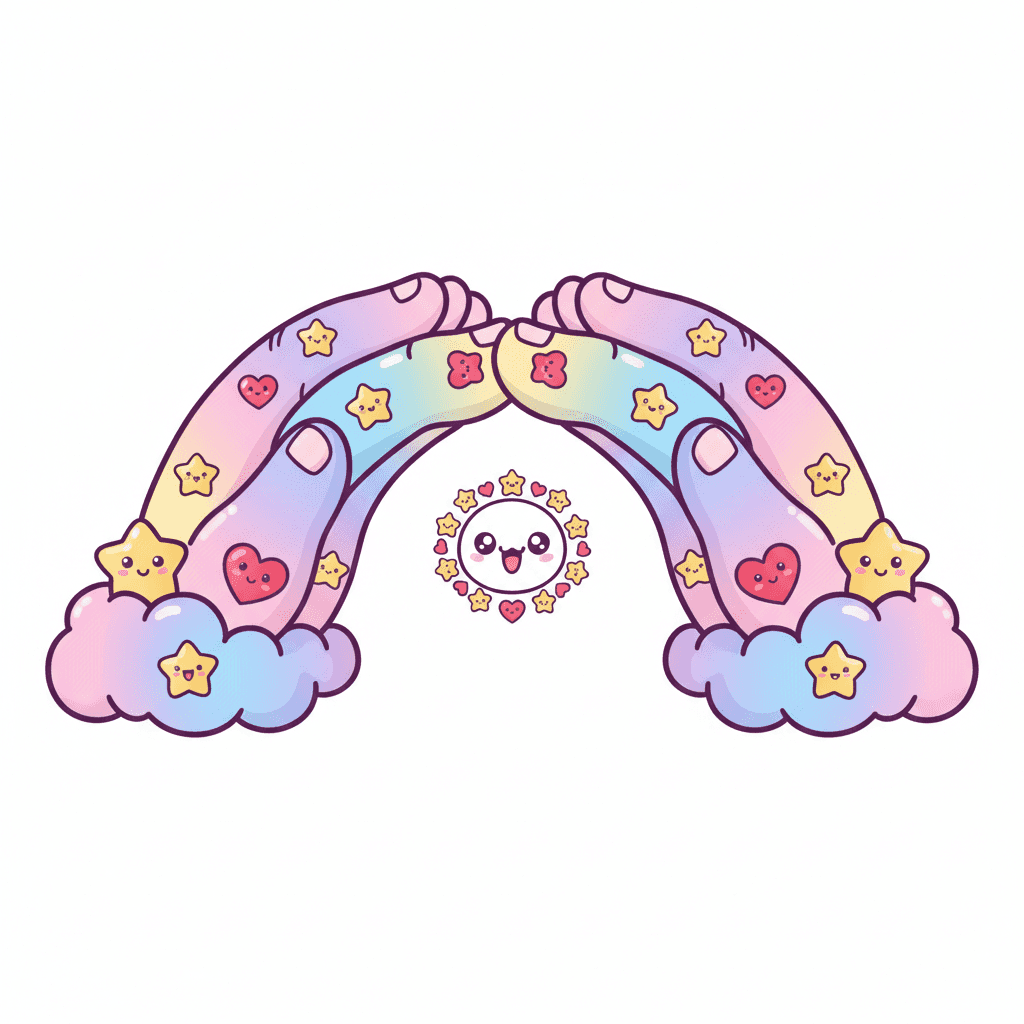 Two Hands Forming A Bridge - hard cartoon drawing idea