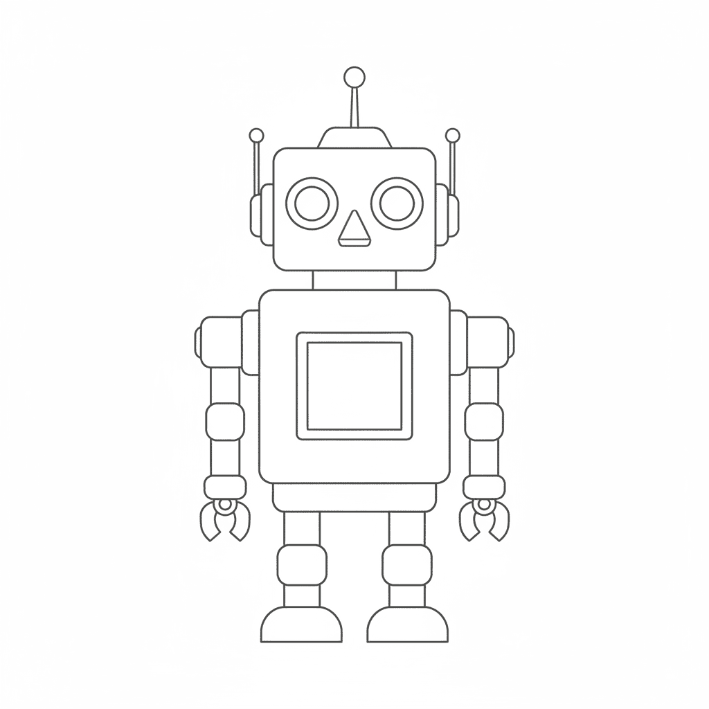 Robot - easy sketch drawing idea
