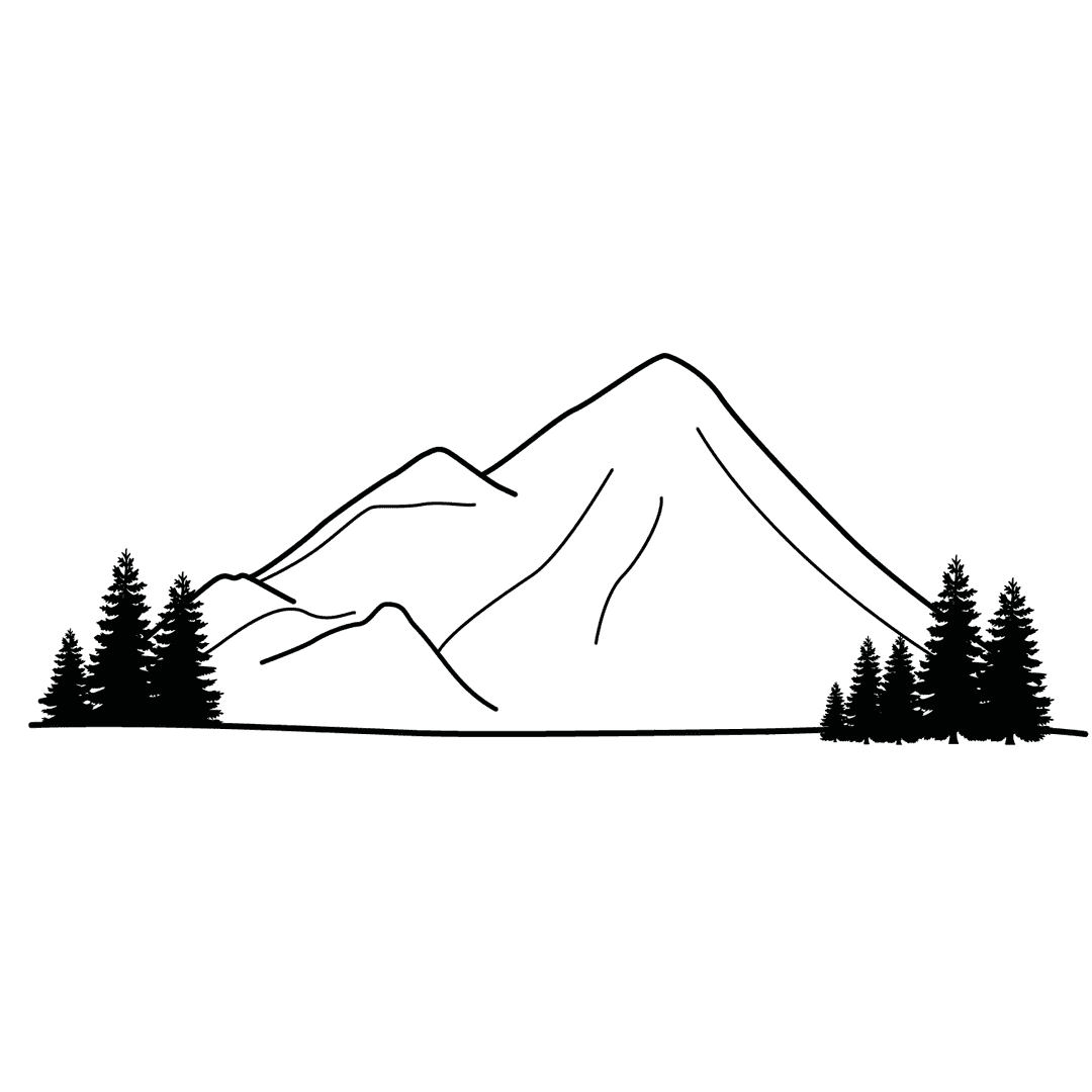 Mountain - medium line-art drawing idea