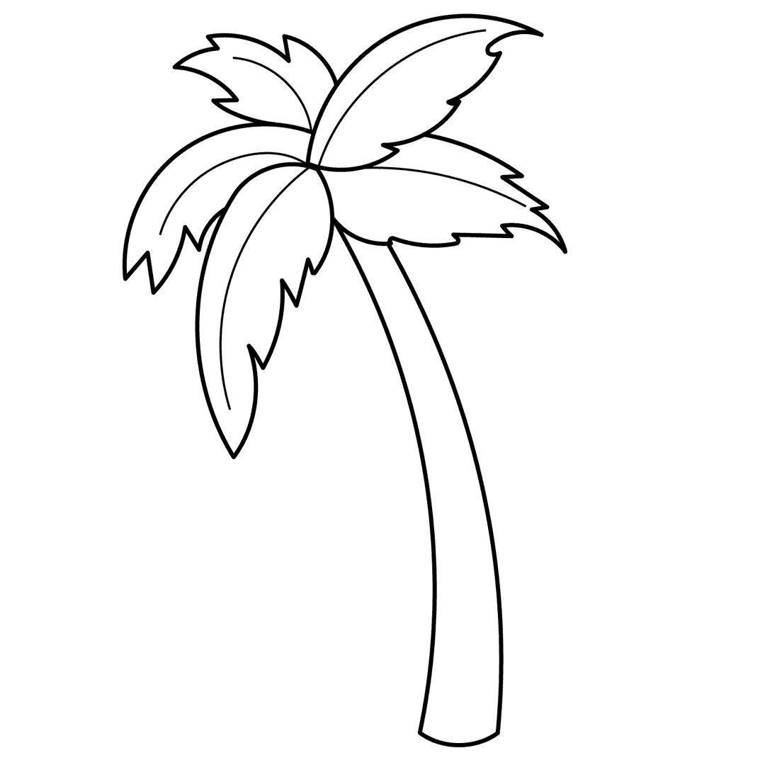 Palm Tree - easy line-art drawing idea