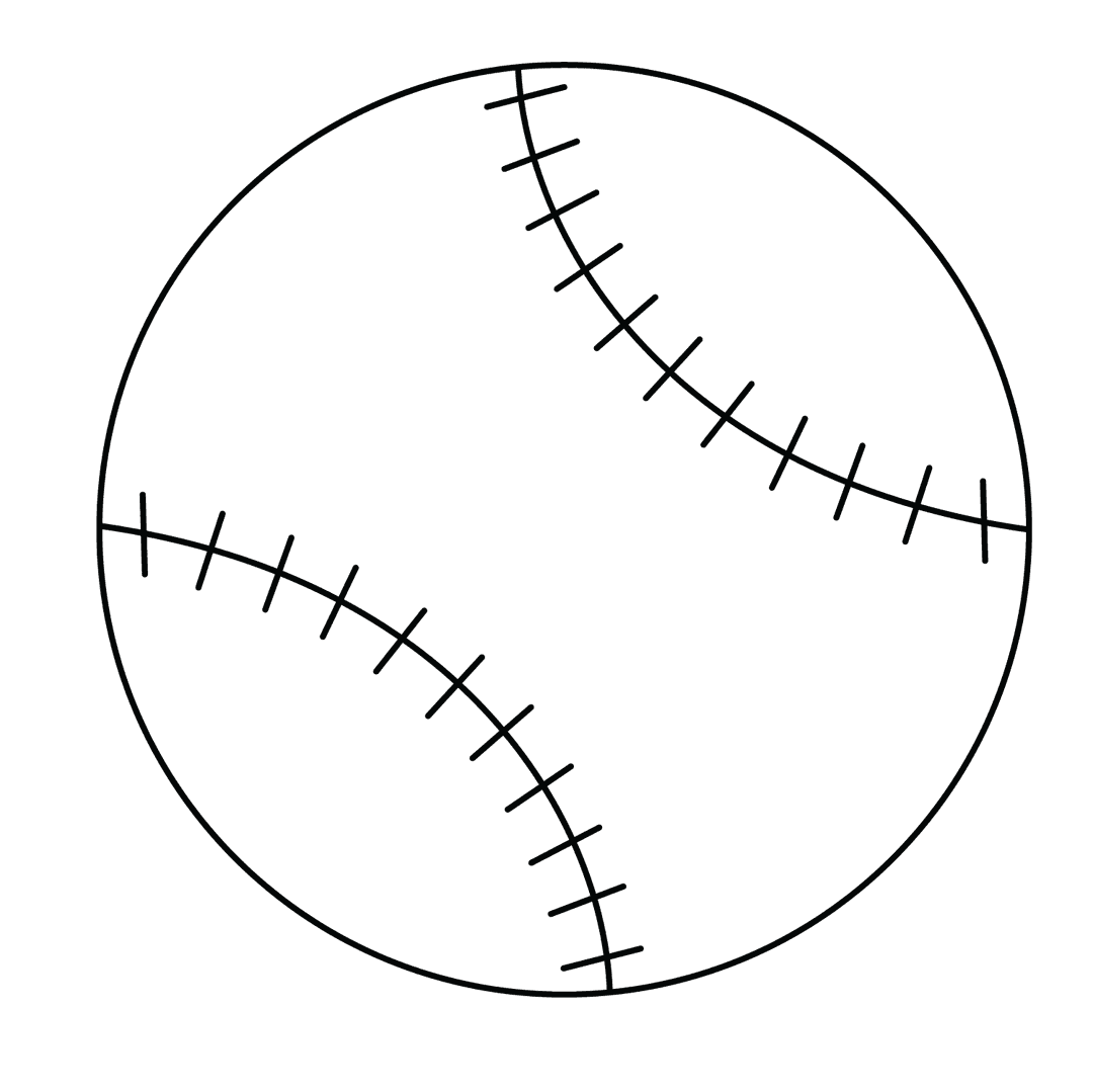 Baseball - easy line-art drawing idea