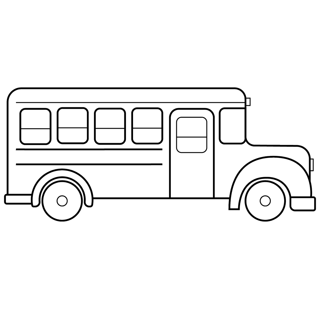 Bus - easy line-art drawing idea