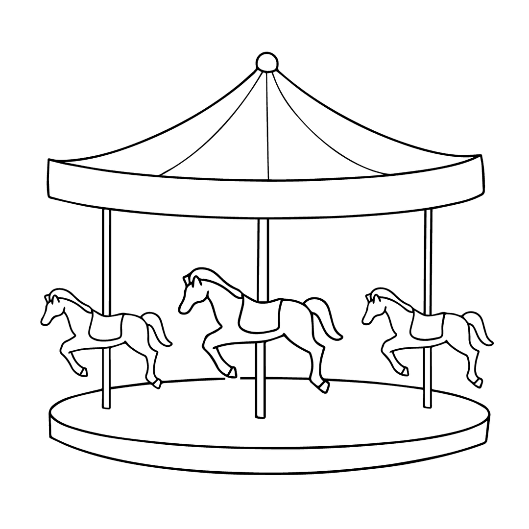 Carousel - hard line-art drawing idea