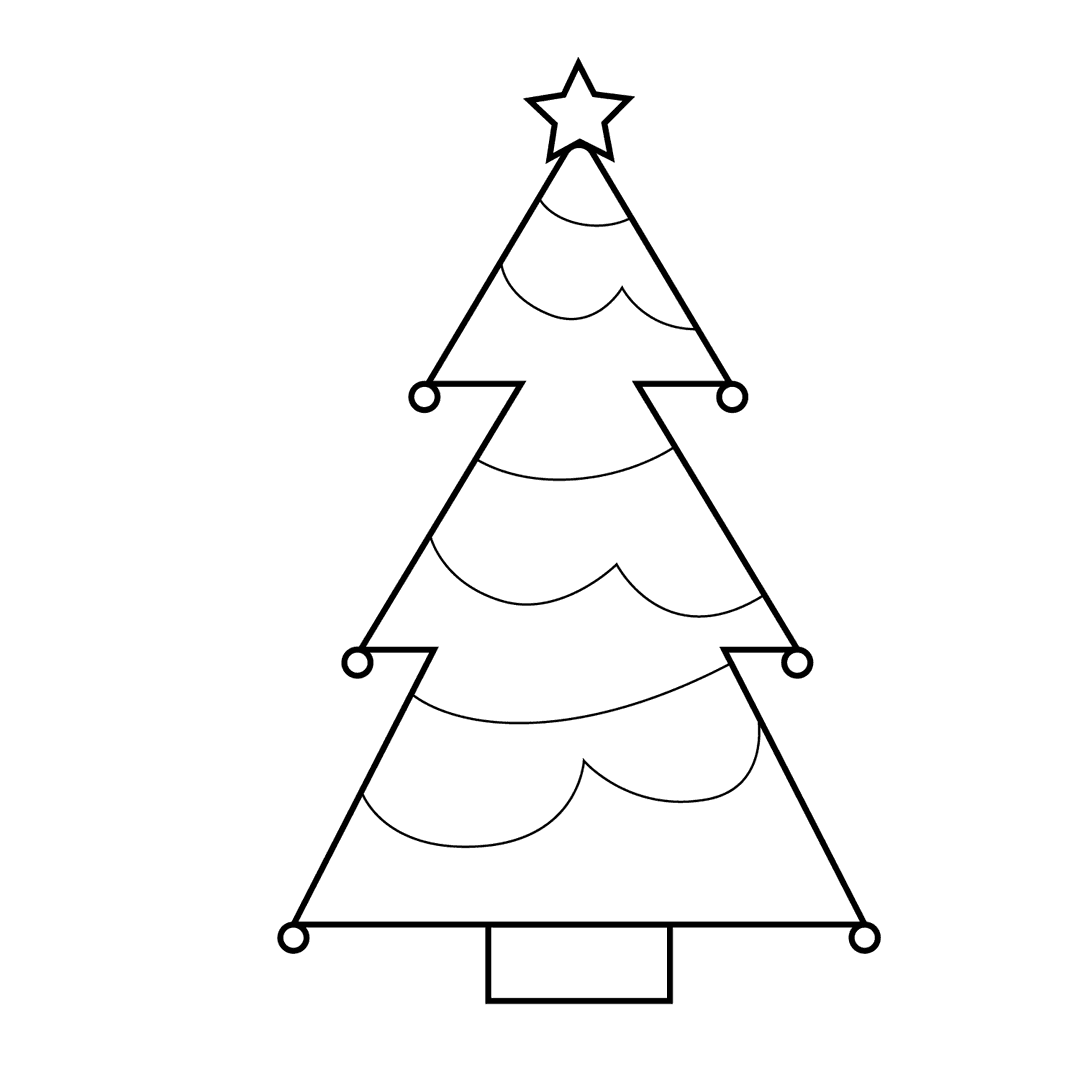 Christmas Tree - easy line-art drawing idea