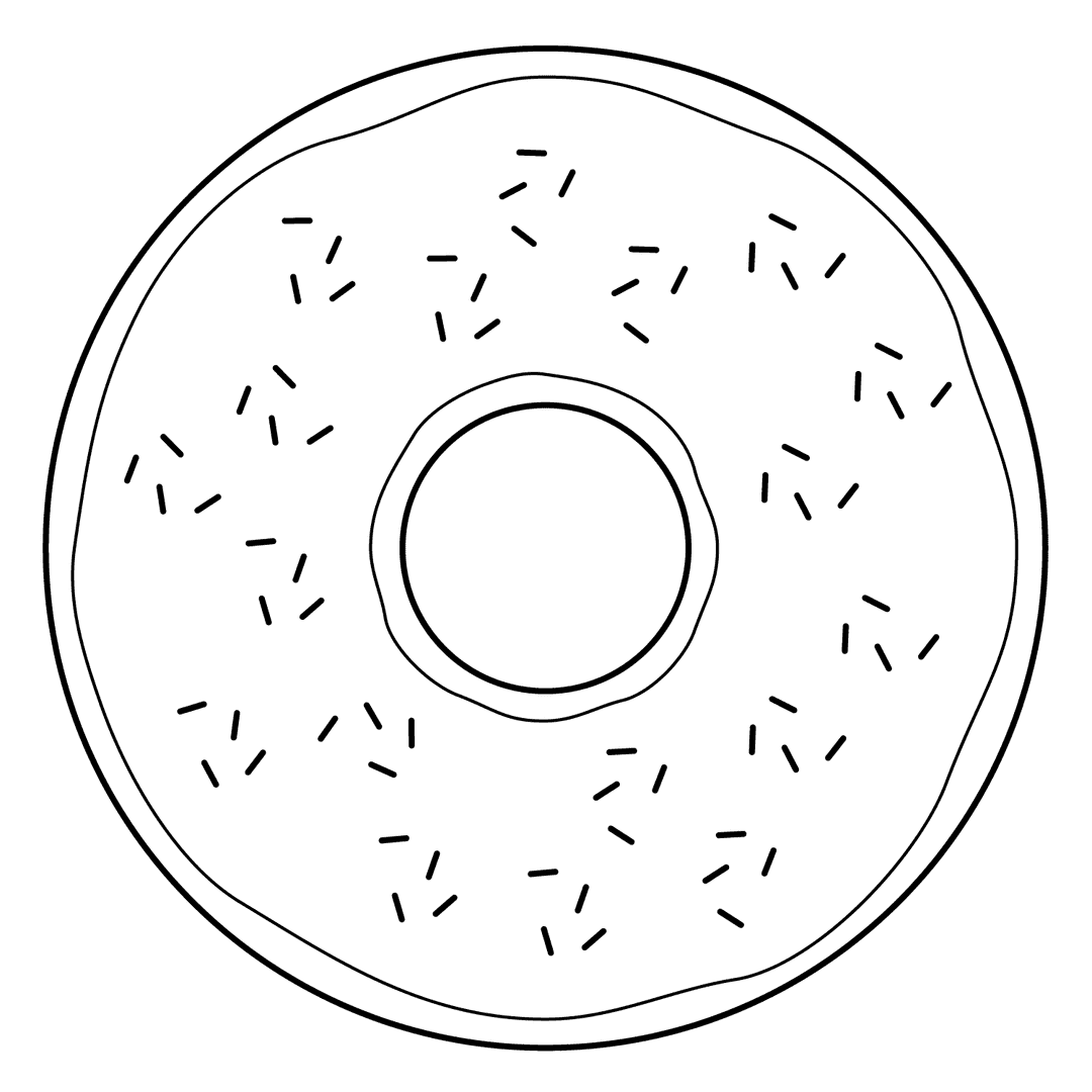 Donut - easy line-art drawing idea