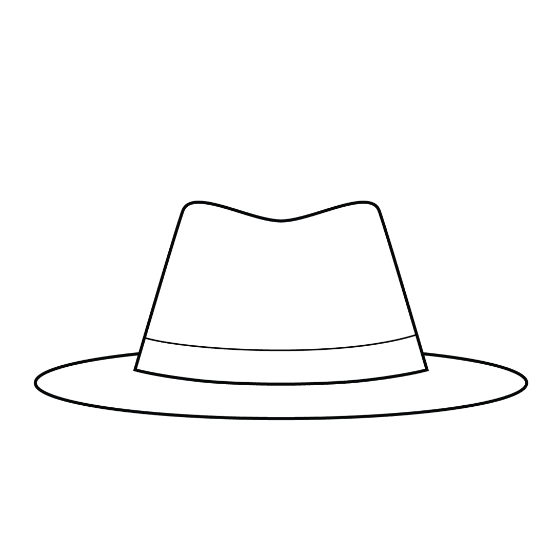 Hat - easy line-art drawing idea