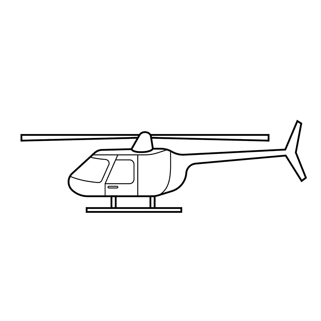 Helicopter - medium line-art drawing idea