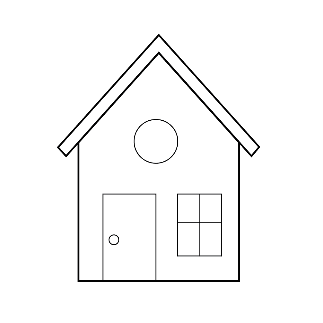 House - easy line-art drawing idea