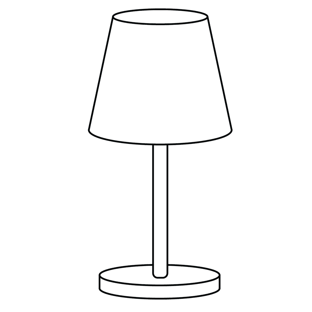 Lamp - easy line-art drawing idea