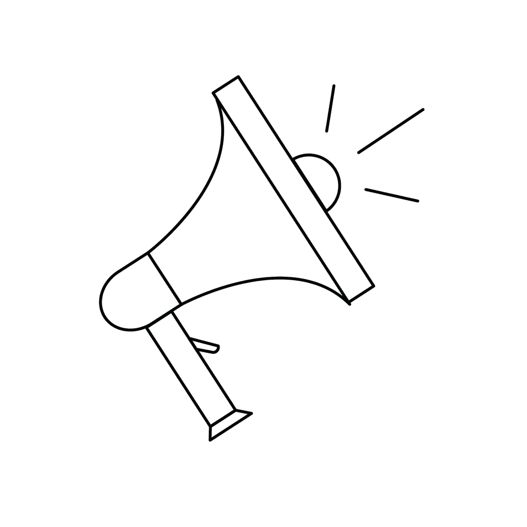 Megaphone - easy line-art drawing idea