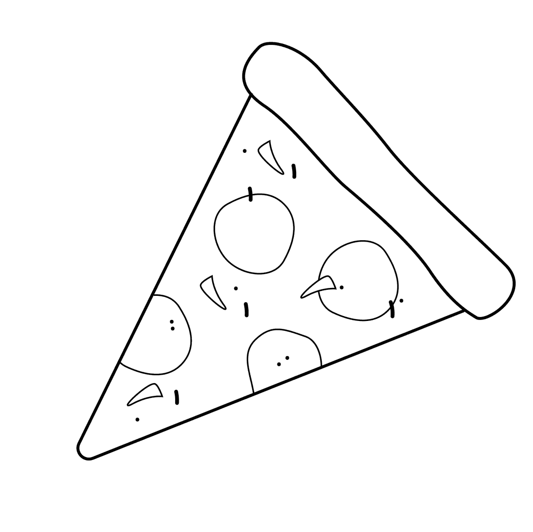 Pizza - easy line-art drawing idea