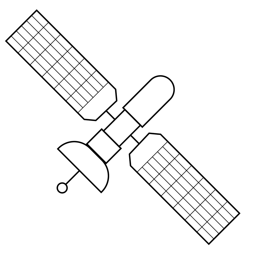Satellite - medium line-art drawing idea