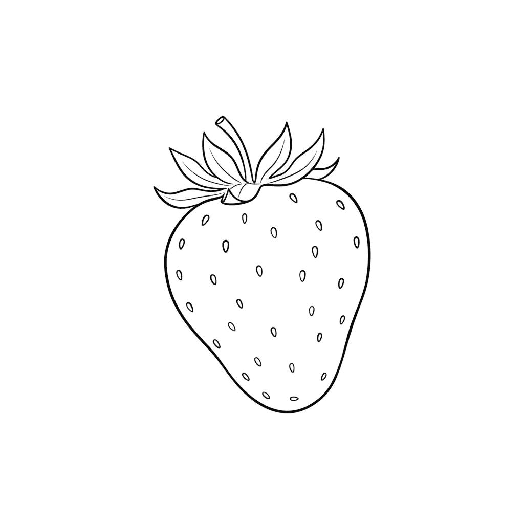 Strawberry (Minimalist) - medium minimalist drawing idea