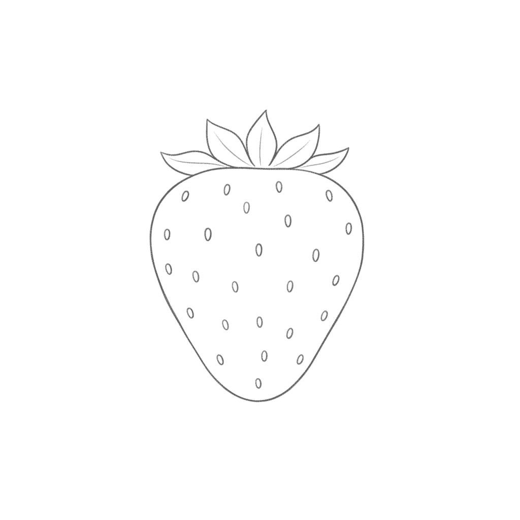 Strawberry Sketch - easy sketch drawing idea