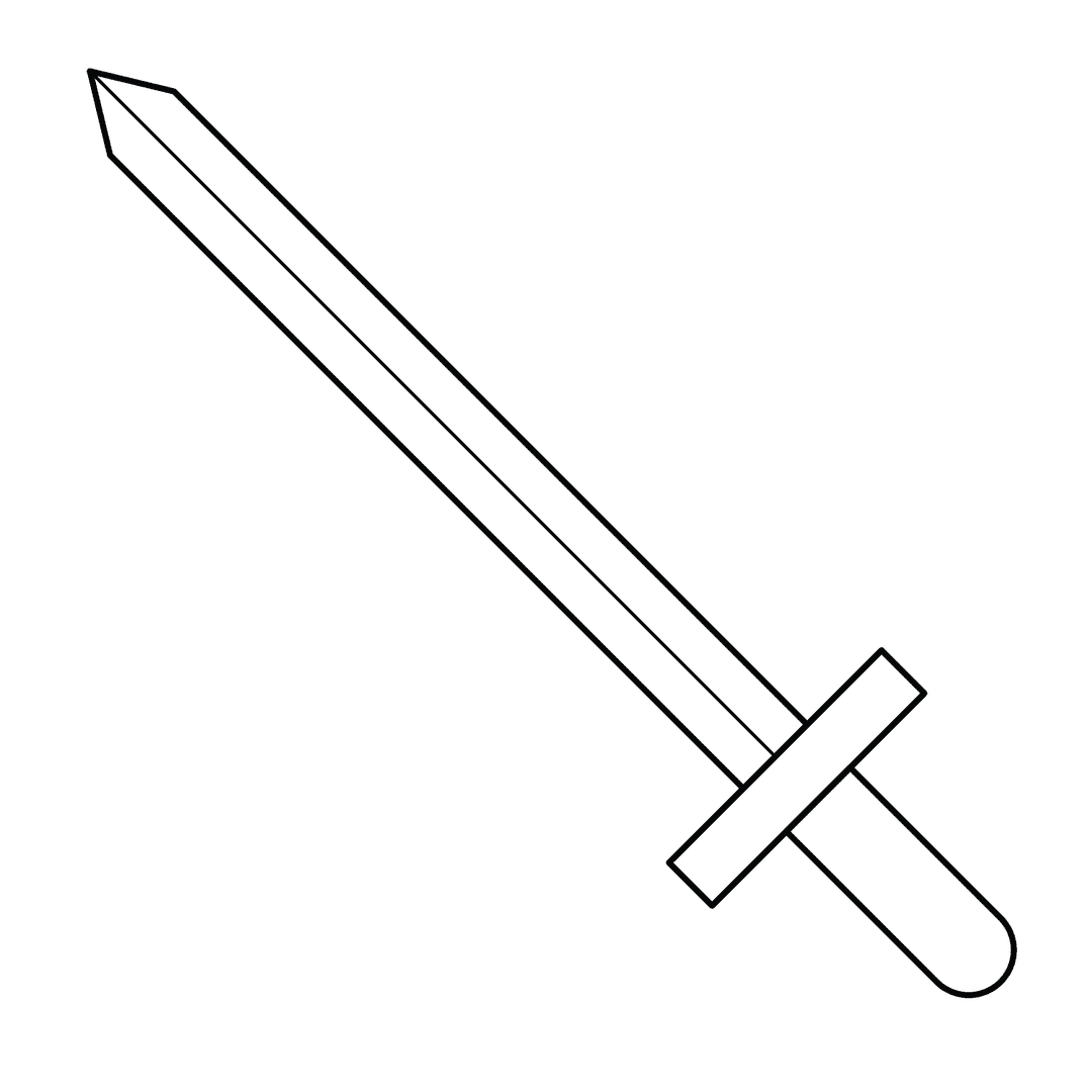 Sword - easy line-art drawing idea