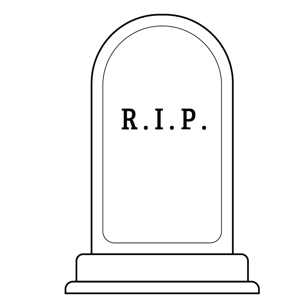 Tombstone - easy line-art drawing idea