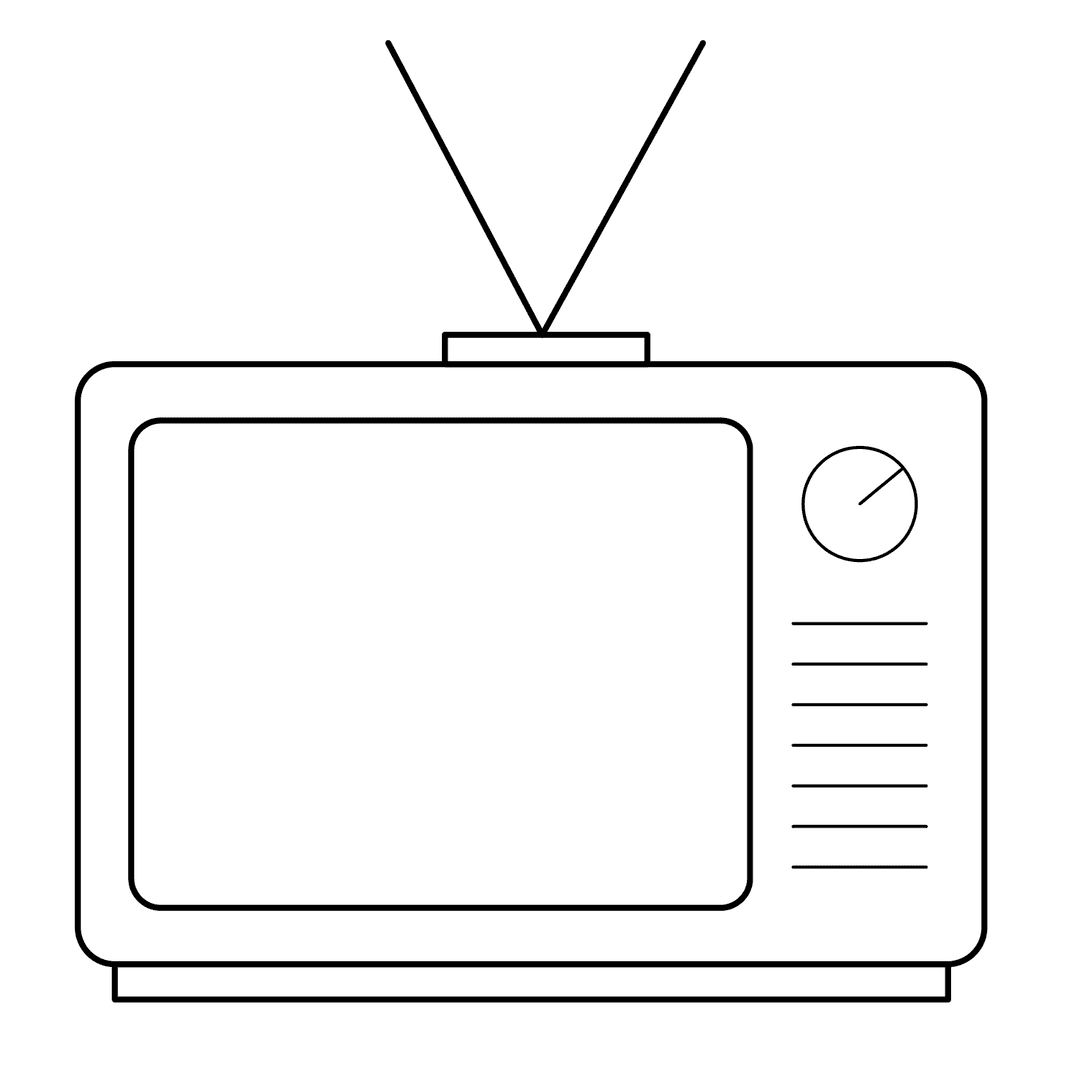 TV - easy line-art drawing idea