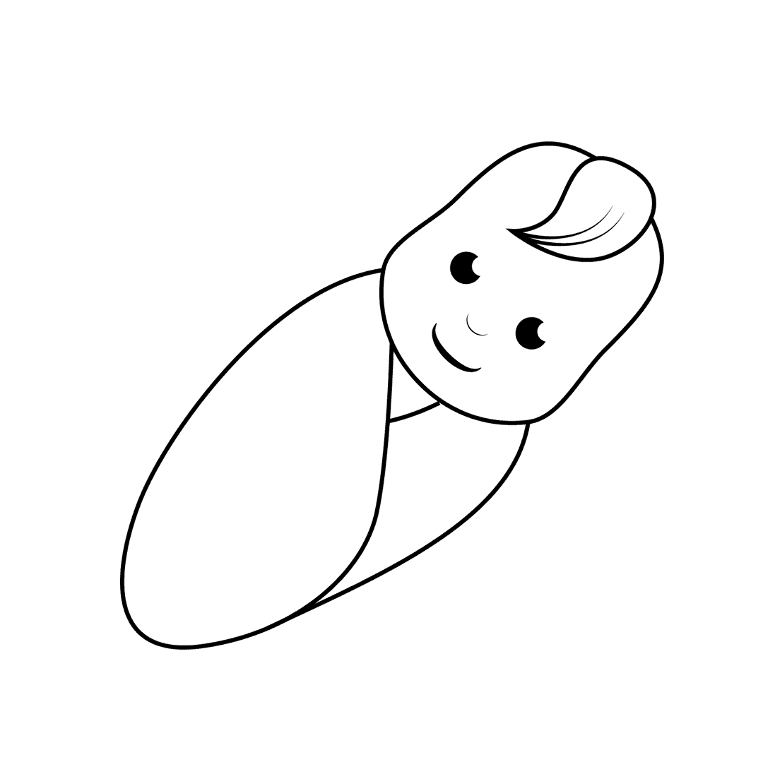 Baby - medium line-art drawing idea