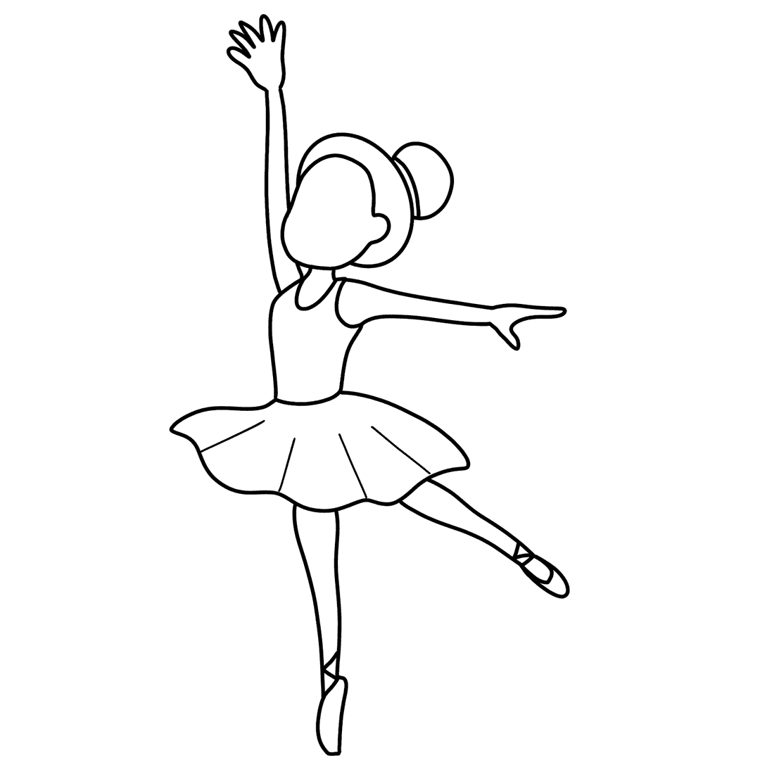 Dancing Figure - medium line-art drawing idea