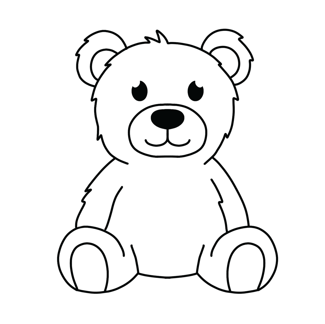 Bear - medium line-art drawing idea for animals