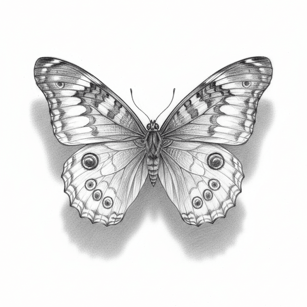 Butterfly - hard sketch drawing idea for animals