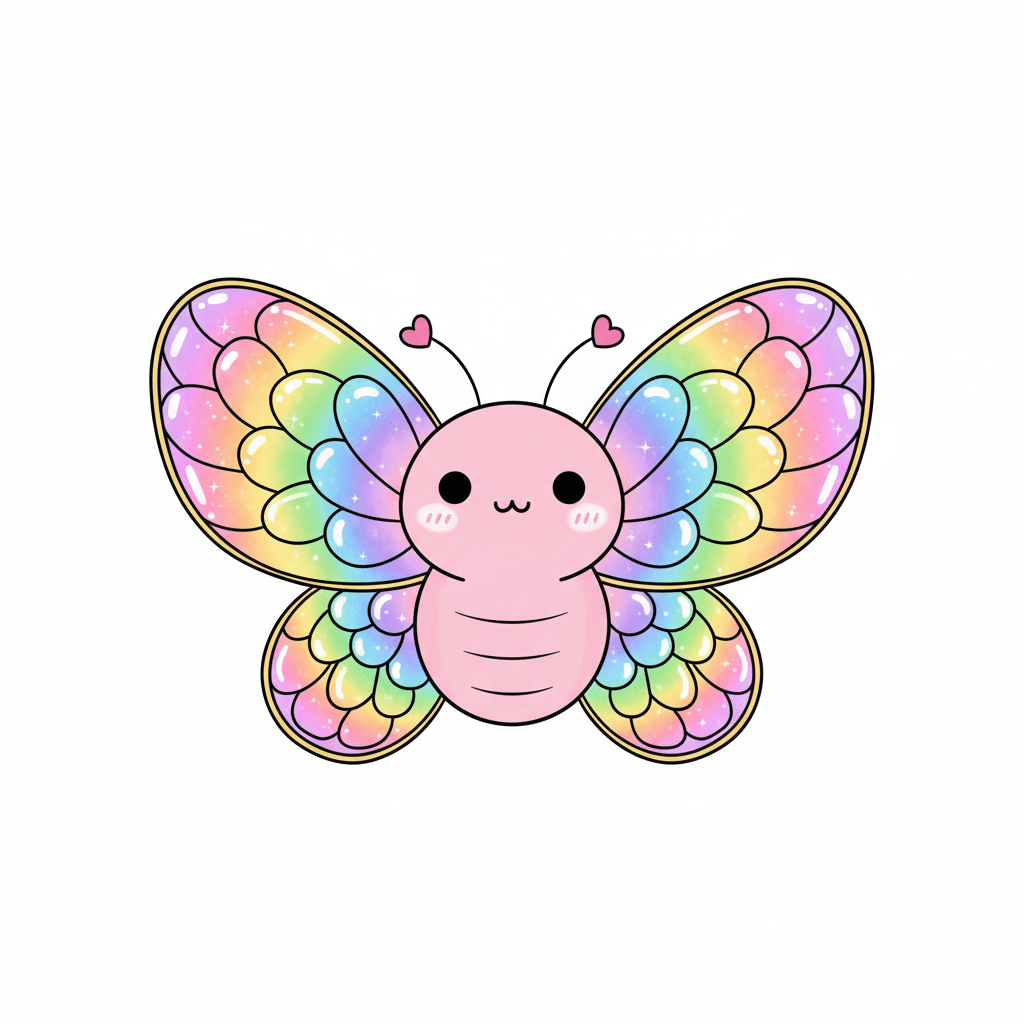 Butterfly With Shimmering Wings - easy cartoon drawing idea for animals