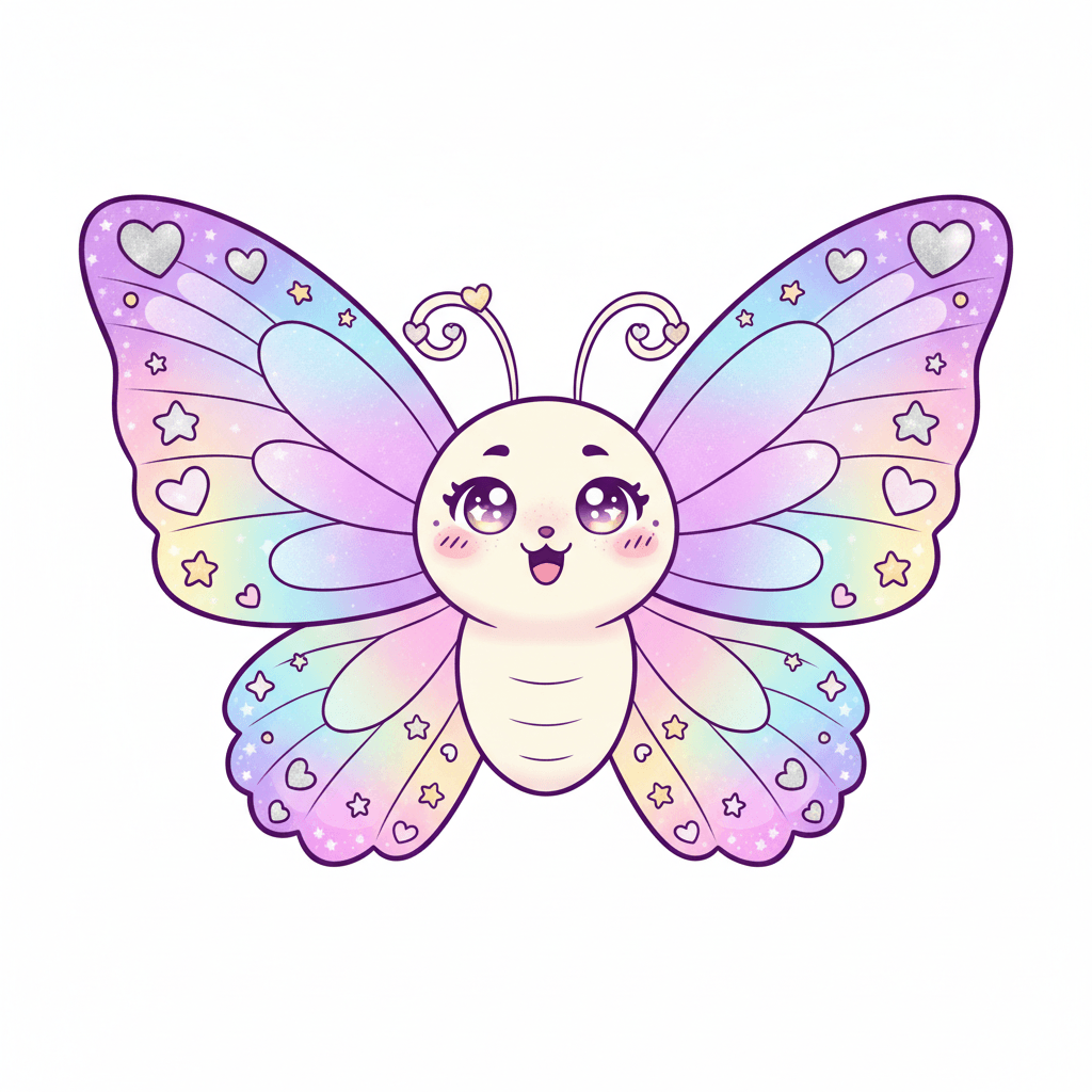 Butterfly With Shimmering Wings - hard cartoon drawing idea for animals