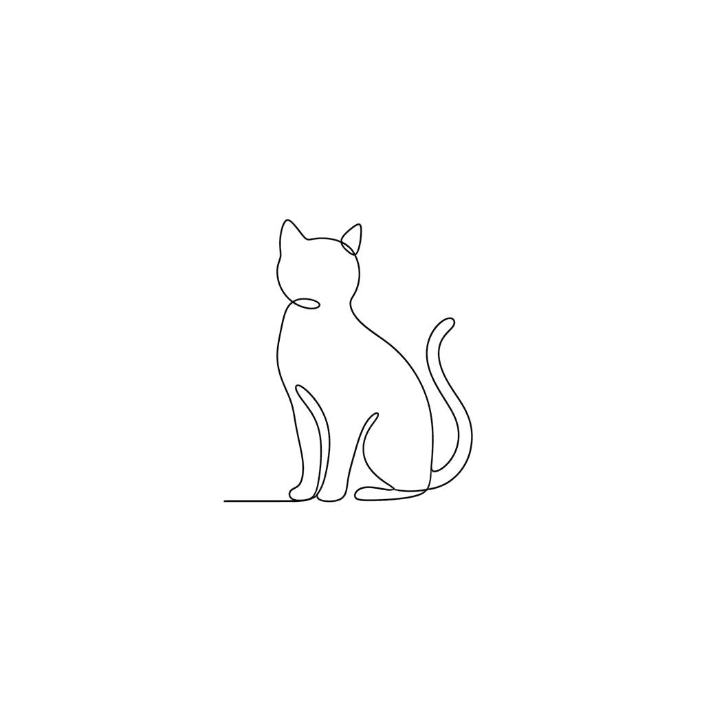 Minimalist Cat - easy minimalist drawing idea for animals