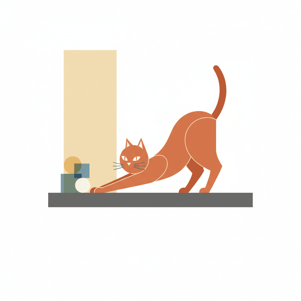 Cat Stretching on Windowsill (Minimalist) - hard minimalist drawing idea for animals