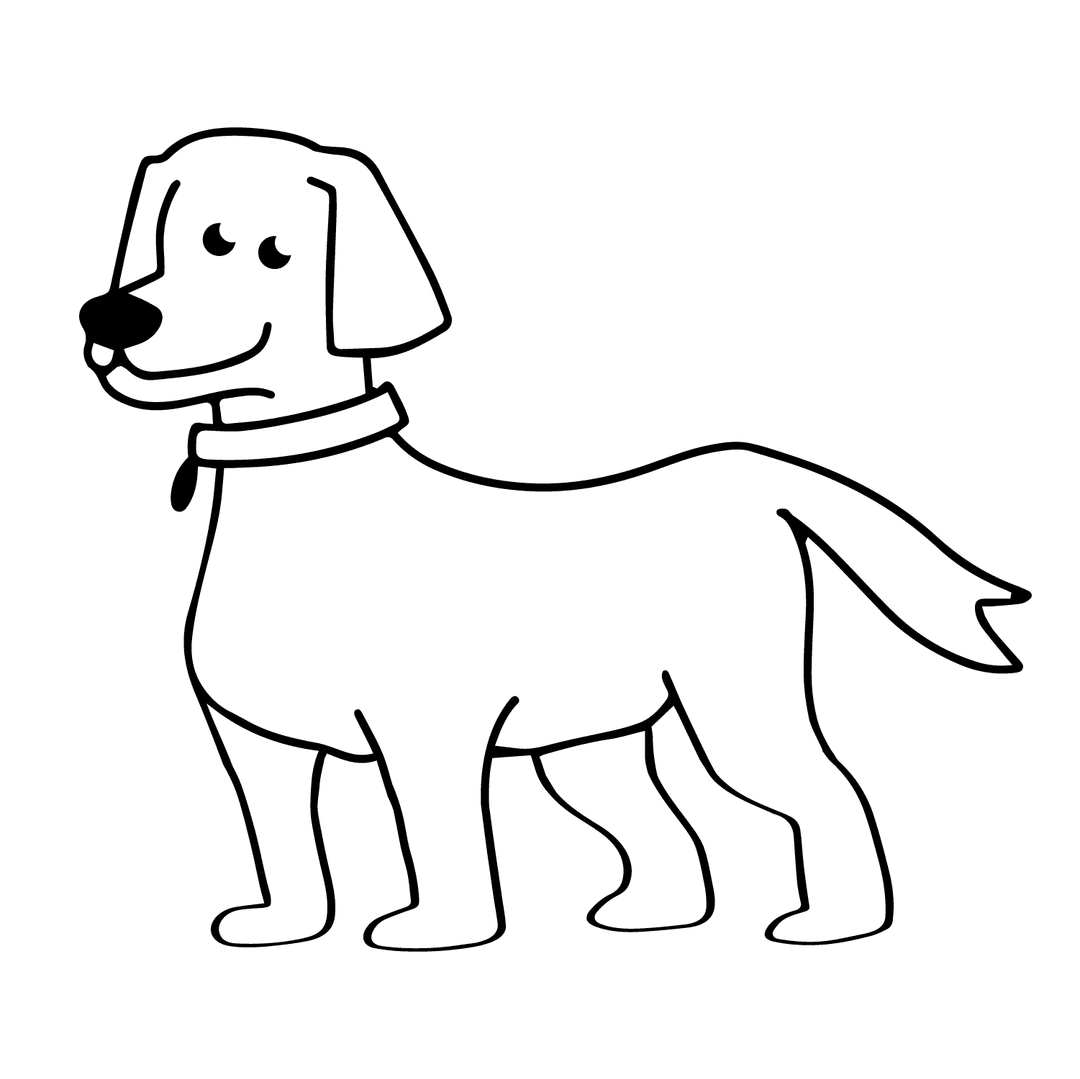 Dog - easy line-art drawing idea for animals