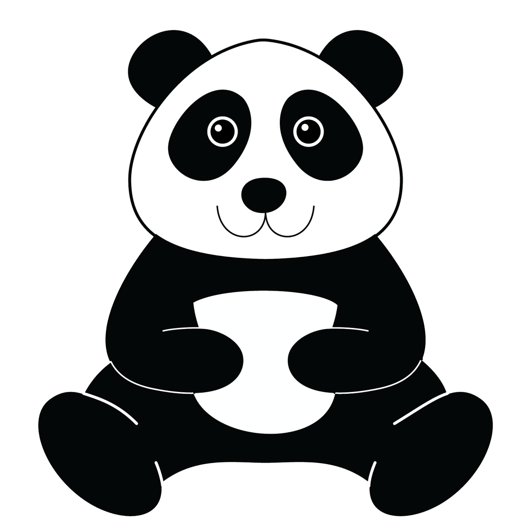Panda - easy line-art drawing idea for animals
