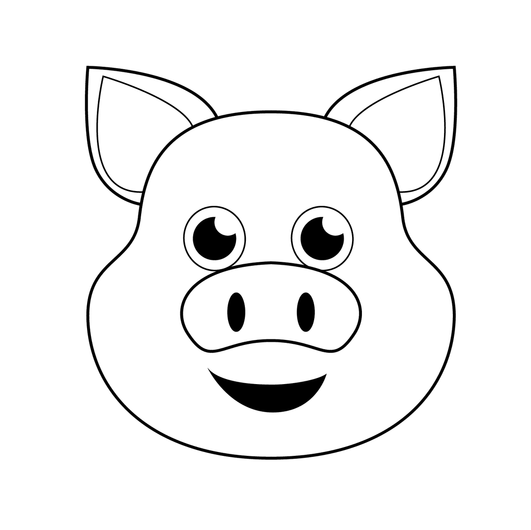 Pig - easy line-art drawing idea for animals