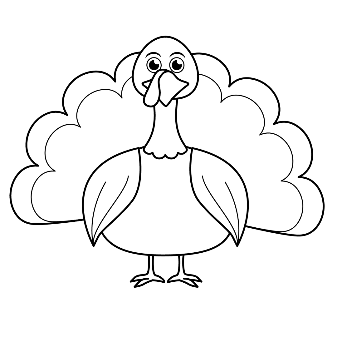 Turkey - medium line-art drawing idea for animals