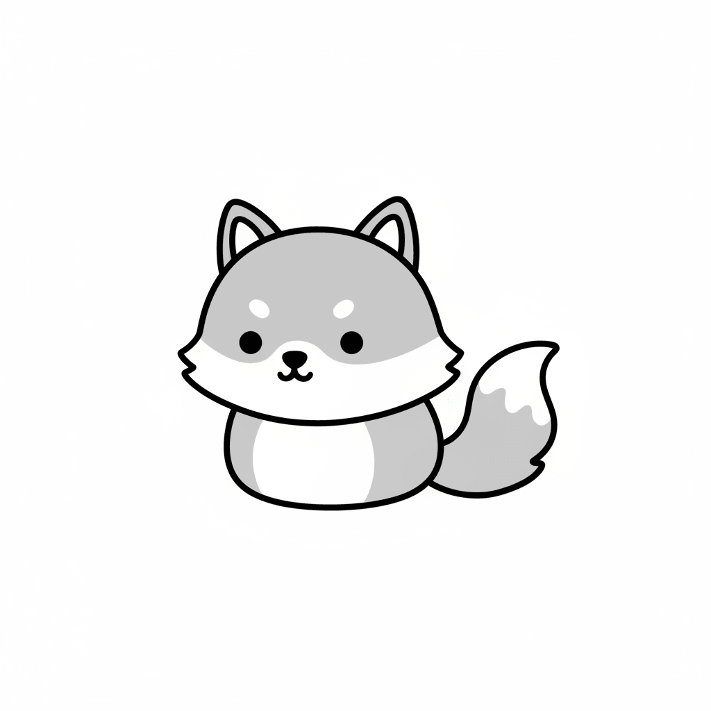 Wolf - easy cartoon drawing idea for animals