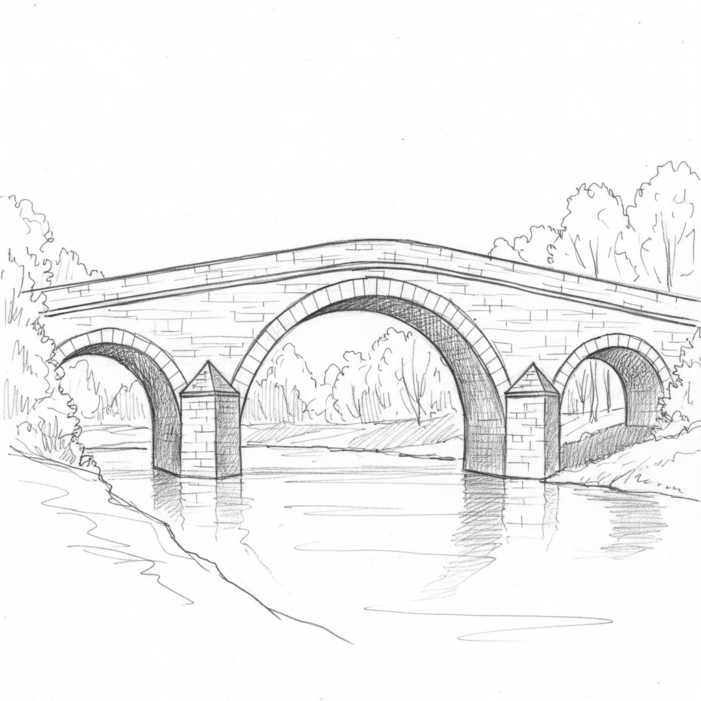 Bridge - medium sketch drawing idea for architecture