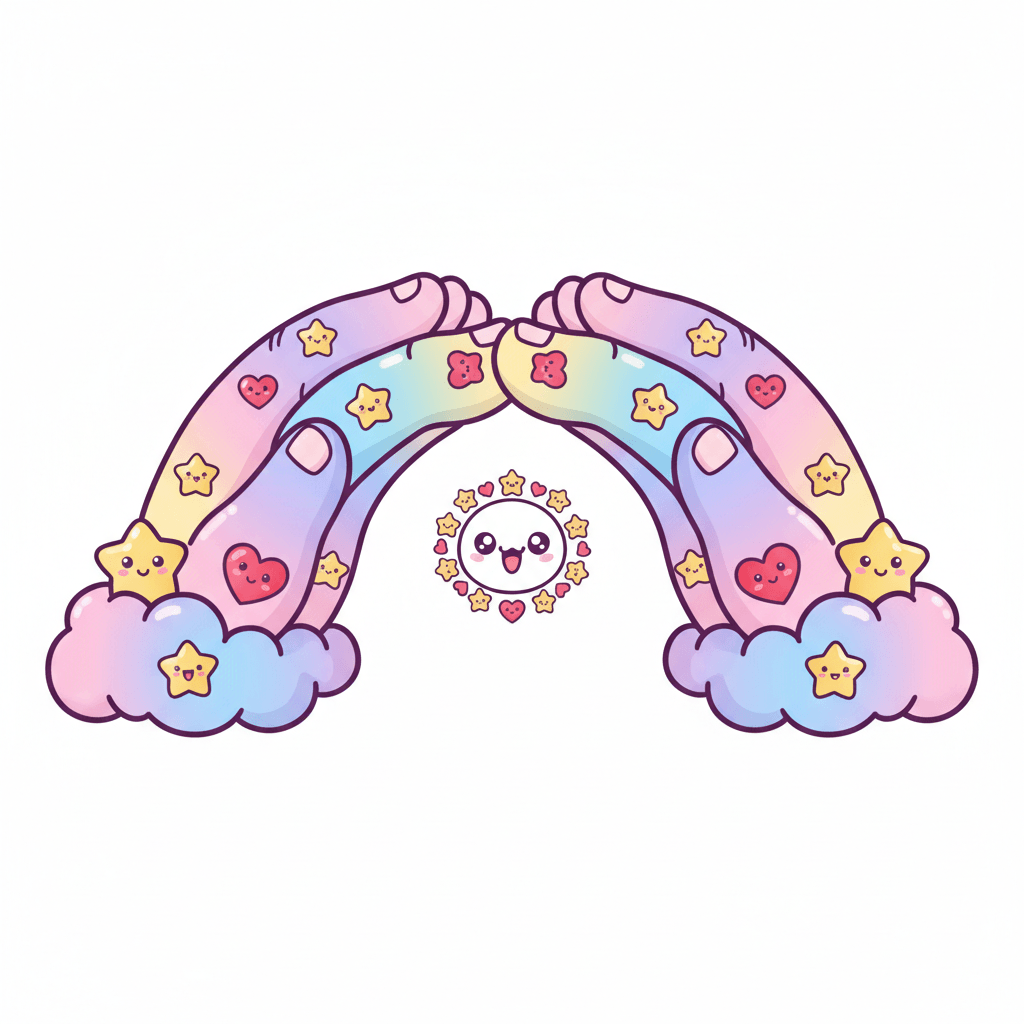 Two Hands Forming A Bridge - hard cartoon drawing idea for architecture