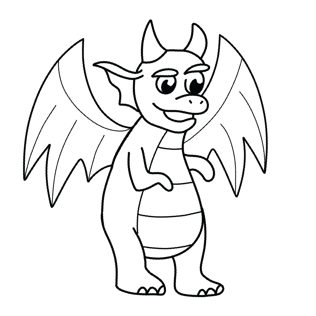 Dragon - hard line-art drawing idea for fantasy